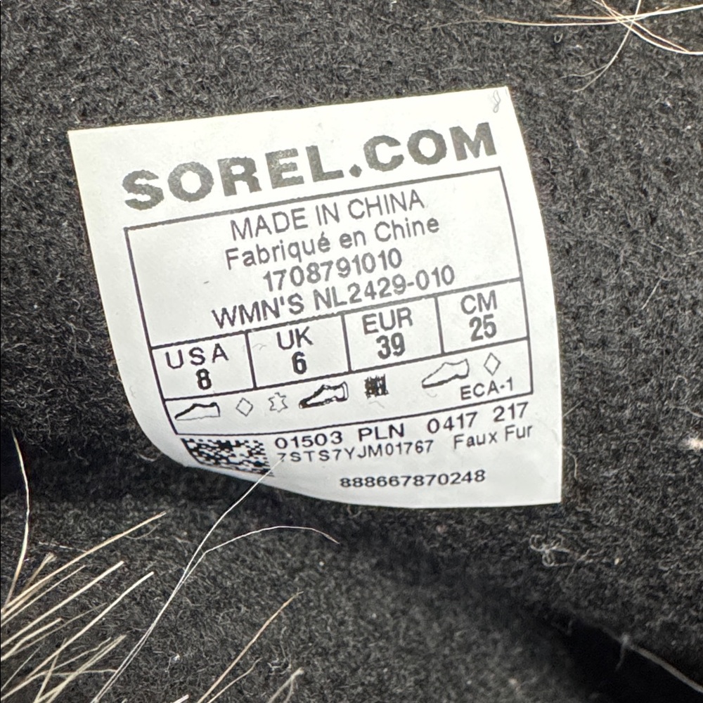 Sorel Black Suede Lace-Up Winter Boots with Faux Fur Trim - Picture 4 of 5